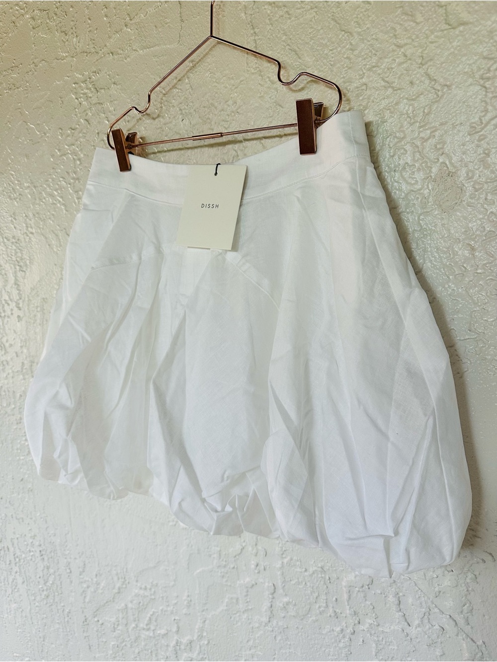 New DISSH Maria High Rise Balloon Hem White Linen Cotton Mini Skirt Boho - Picture 7 of 11